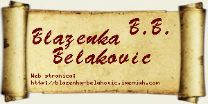 Blaženka Belaković vizit kartica